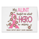 What Hero Means Breast Cancer Aunt Greeting Cards