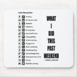 What I Did This Past Weekend (Signage Humor) Mousepad