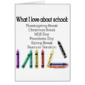 What I love about school! cards