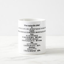 What makes life 100%?If:A B C D E F G H I J K L... Coffee Mug