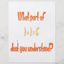 What part of 1+1=6 transparent custom flyer