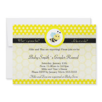 What´s gonna bee baby shower gender reveal polka invite