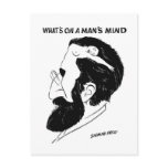 What`s on a man`s mind post card