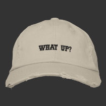 What up Distressed Cap embroidered hats