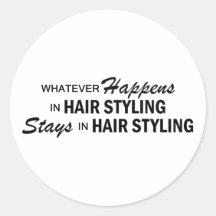 Whatever Happens - Hair Styling Round Sticker