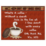 What's a coffee  without a doughnut! flyers
