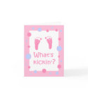 What's Kickin' baby shower invitation cards