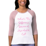 What's The Difference Between A Man And A Cat? t-shirts