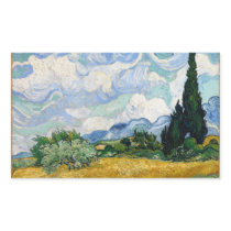 Wheat Field with Cypresses Rectangle Sticker