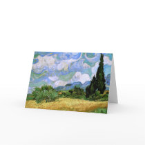 Wheat Field with Cypresses, Vincent van Gogh Cards