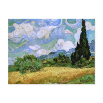 Wheat Field with Cypresses, Vincent van Gogh Post Cards