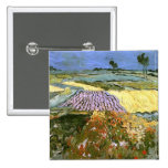 Wheat Fields near Auvers, Vincent van Gogh Pinback Buttons