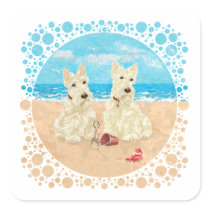 Wheaten Scotties at the Beach