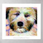 Wheatens Mean Business fun unique dog art painting posters