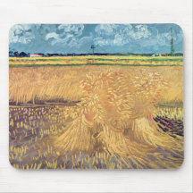 Wheatfield with Sheaves, 1888 Mousepads