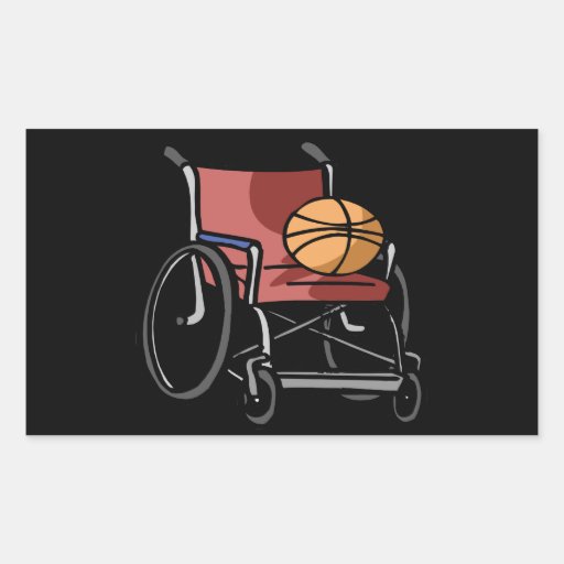 Wheel Chair Basketball Rectangular Stickers
