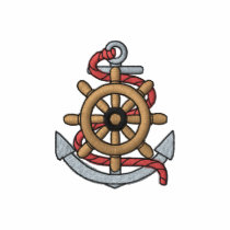 Wheel with Anchor Embroidered Polo Shirt