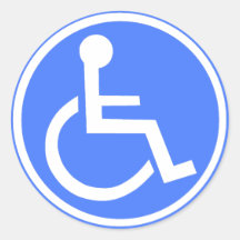 WHEELCHAIR PARKING ZONE ROUND STICKER