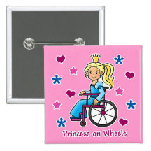 Wheelchair Princess Button