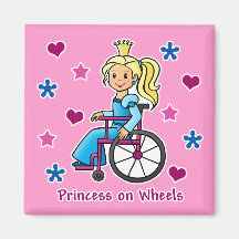 Wheelchair Princess Refrigerator Magnets