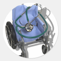 WheelchairStethoscope073110 Round Sticker