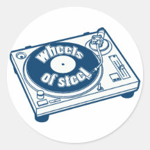 Wheels of Steel Round Stickers