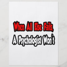 When All Else Fails, A Psychologist Won't Personalised Flyer
