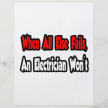 When All Else Fails, An Electrician Won't Flyers