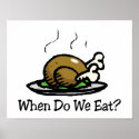 When Do We Eat Thanksgiving Turkey Poster posters