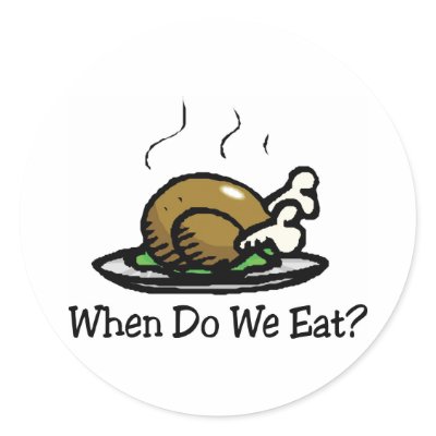 When Do We Eat Thanksgiving Turkey Sticker by InsideOut_Tees