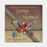 When Hearts Collide, square save the date magnet.