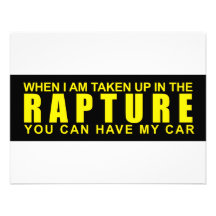 When I Am Taken Up In The Rapture... Personalized Invites