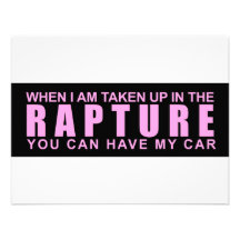 When I Am Taken Up In The Rapture... Personalised Invitations