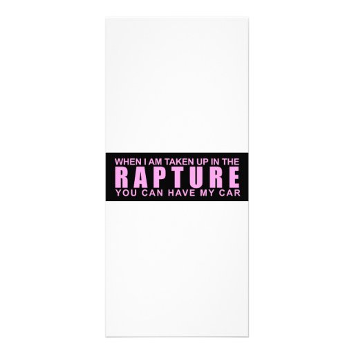 When I Am Taken Up In The Rapture... Rack Card Template