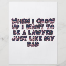 WHEN I GROW UP I WANT TO BE A LAWYER PERSONALISED FLYER