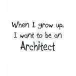 When I grow up I want to be an Architect t-shirts