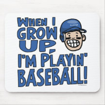 When I Grow Up I'm Playing Baseball Blue Helmet Mousemats