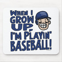 When I Grow Up I'm Playing Baseball Navy Helmet Mousepad