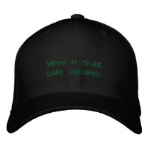 When in doubt, bake cupcakes. embroidered baseball caps