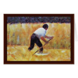 When Mowing (Le Faucheur) By Seurat Georges Greeting Card