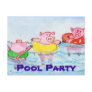 When Piglets Float  - Swimming Pigs Postcard