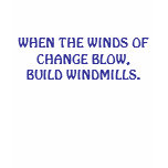 WHEN THE WINDS OF CHANGE BLOW, BUILD WINDMILLS. t-shirts