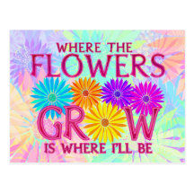 Where Flowers Grow Notes Card Post Card
