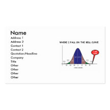 Where I Fall On The Bell Curve I Am Here Business Card Templates