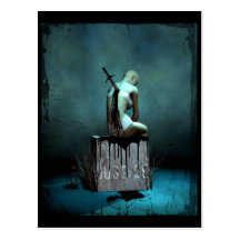 Where Is Justice Gothic Art Postcard