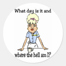 where the hell am i round stickers