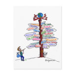 Where To Go? Road Signs Postcard Customisable