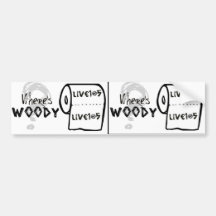 Where's Woody? 2 for 1 Bumper Stickers