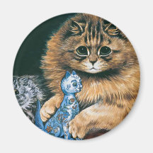 Which Do I Love Best? Louis Wain Cat Artwork Magnets