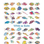 Whim To Swim Cartoon Fish t-shirts